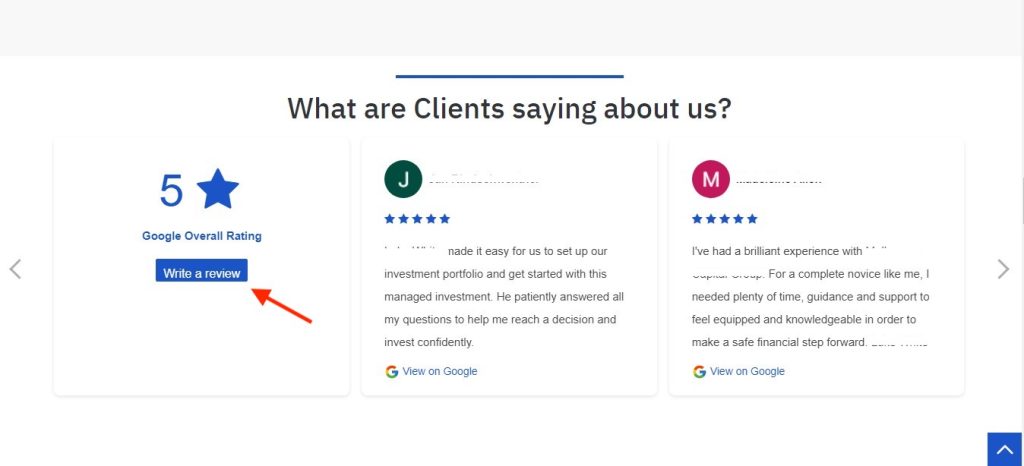 google reviews on websites