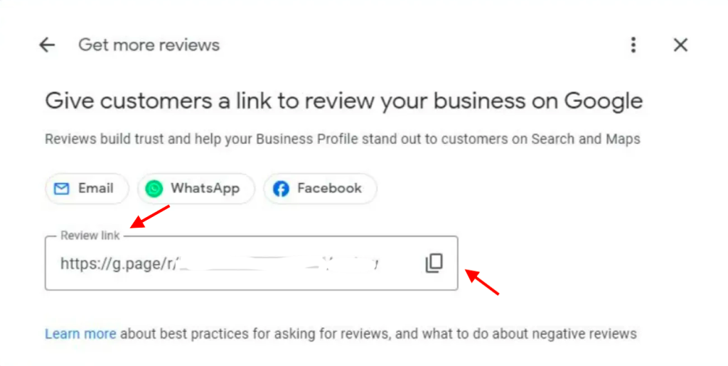 Google review link
