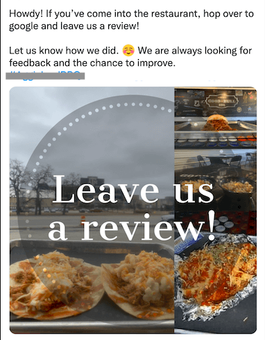 leave us review on social media