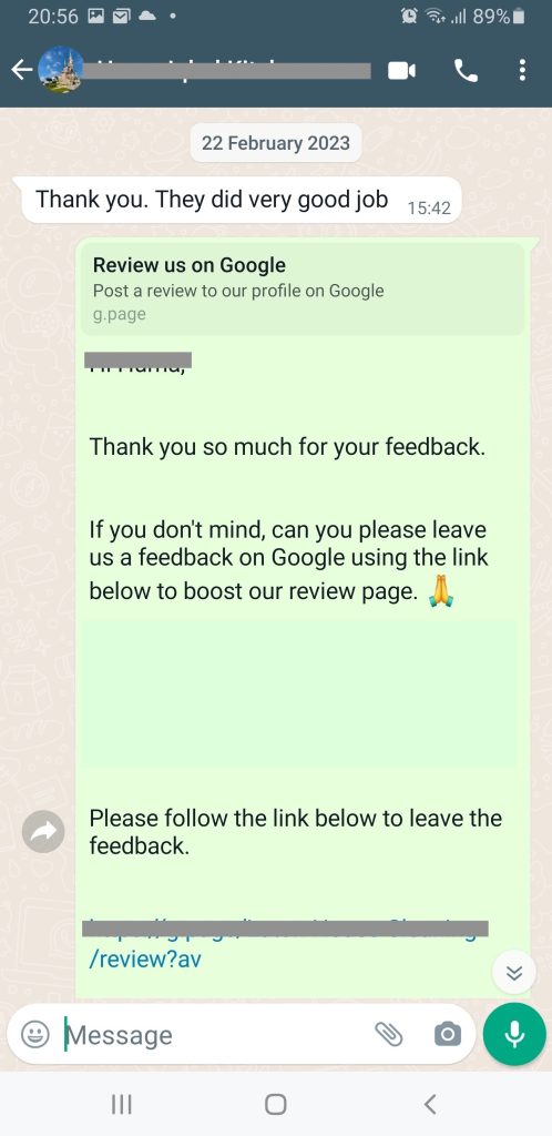 send google link through text message